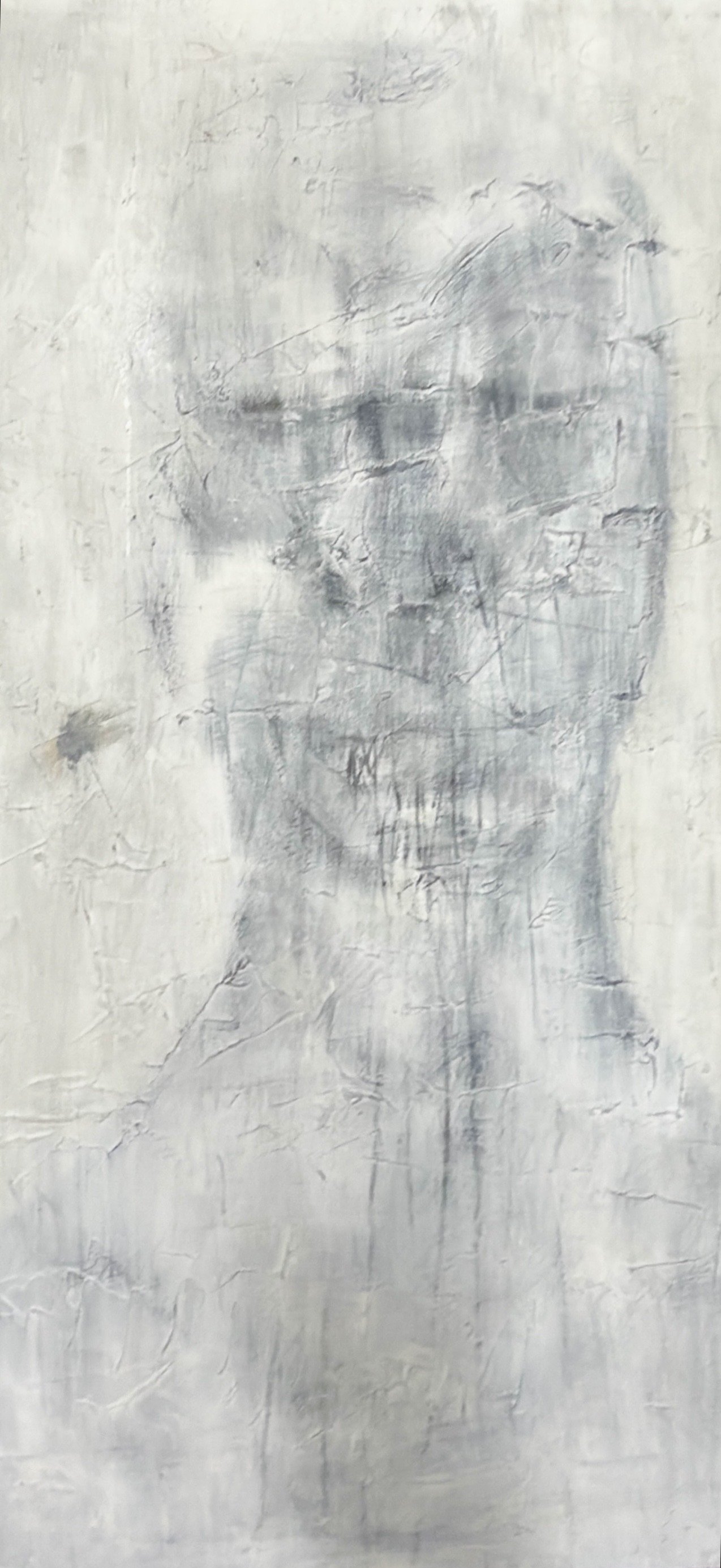 Hidden Figures, a pale gray abstract figurative painting